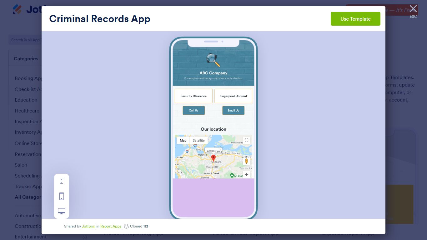 Criminal Records App Template | Jotform